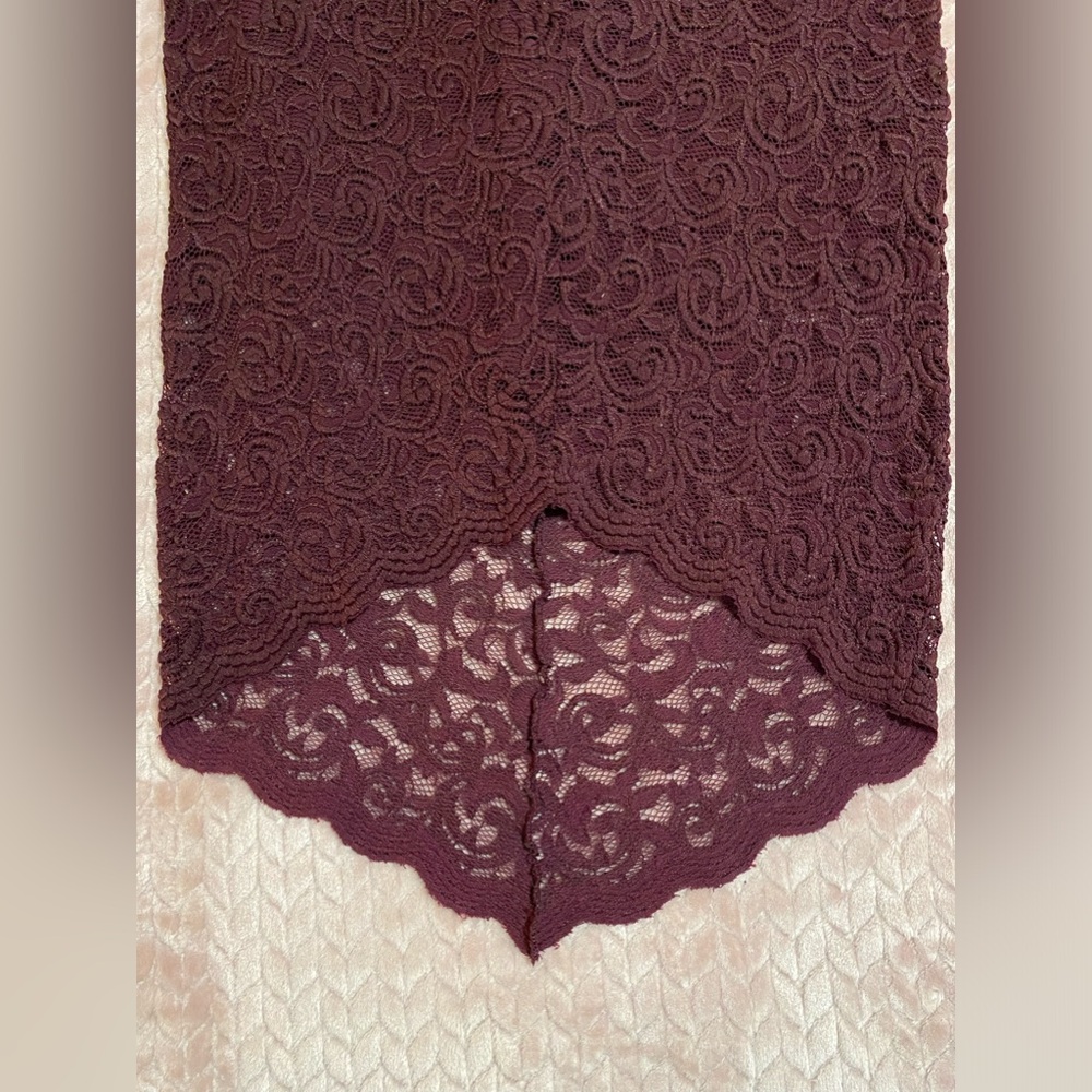 Torrid Midi Lace High-Low dress Burgundy Women’s Plus Size 0 ( Regular 12) - Picture 5 of 13